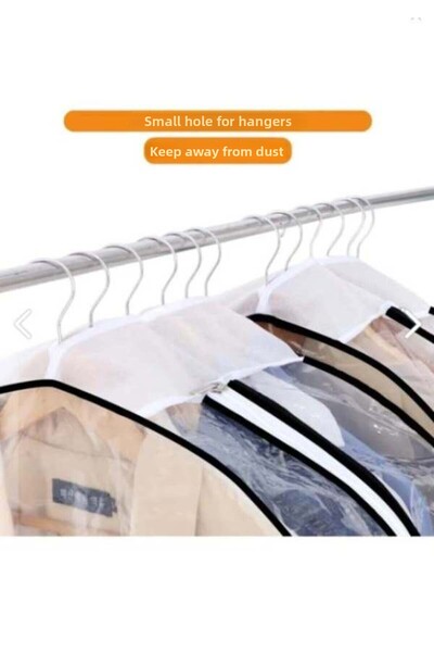 DEMİROĞLU EV TEKSTİL Husă transparentă din PVC pentru mai multe costume. Sac de organizare pentru dulap.