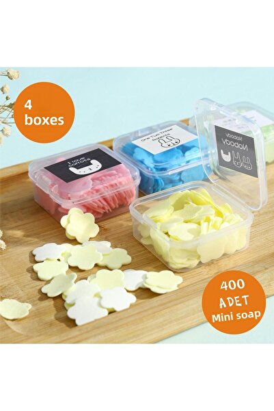 ERA SABUN 4 عبوات من 400 قطعة من الصابون الورقي المعطر الصغير للطلاب والمدرسة...