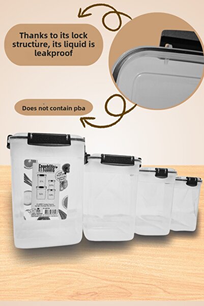 Turuncu Portakal Lock Lid Leakproof Sealed Storage Container Kitchen Organizer Organizer Box Set