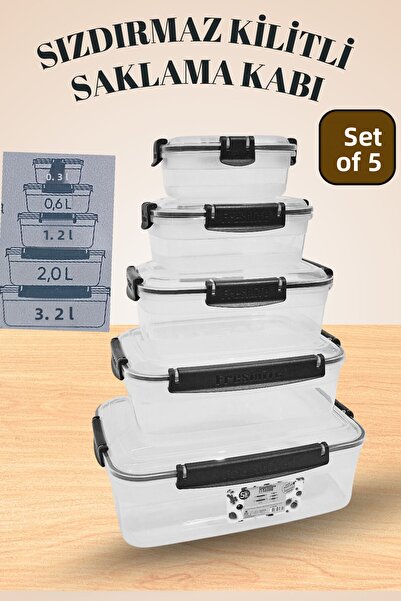 Turuncu Portakal Lock Lid Leakproof Sealed Storage Container Kitchen Organizer Organizer Box Set