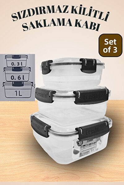 Turuncu Portakal Lock Lid Leakproof Sealed Storage Container Kitchen Organizer Organizer Box Set