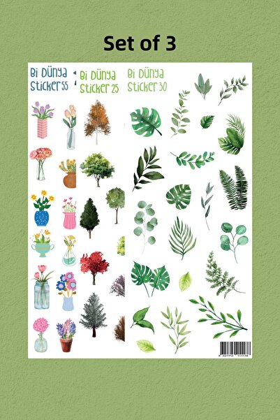 Bi Dünya Haber Set de 3 flori-arbore-frunze
