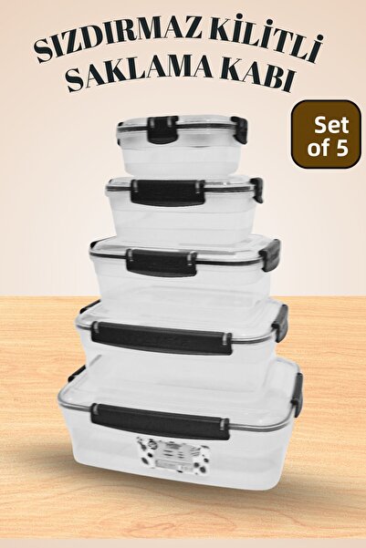Turuncu Portakal Lock Lid Leakproof Sealed Storage Container Kitchen Organizer Organizer Box Set