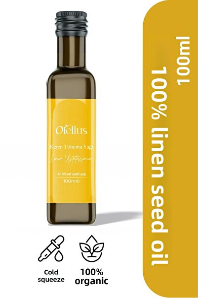 Orellus زيت بذور الكتان 100% معصور على البارد وطبيعي 100 مل