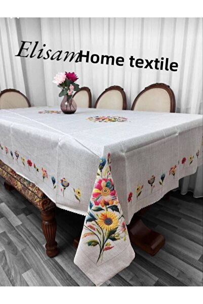 Home Worry-Free Stain-Resistant Table Cloth (Cross Stitched Light Color)