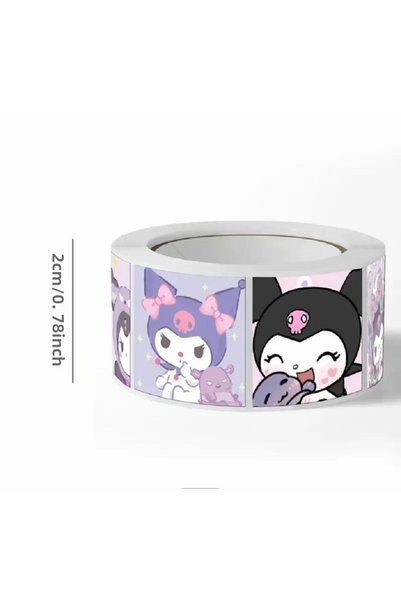 Gekan Kuromi Patterned Roll Sticker Label - 1 Roll (~500 Pieces)