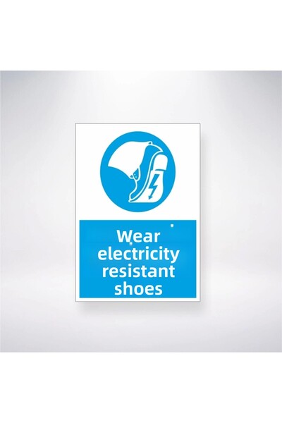 Reysa Tasarım ارتداء أحذية مقاومة للكهرباء مقاس 21 × 28 سم ملصق سلامة العمل