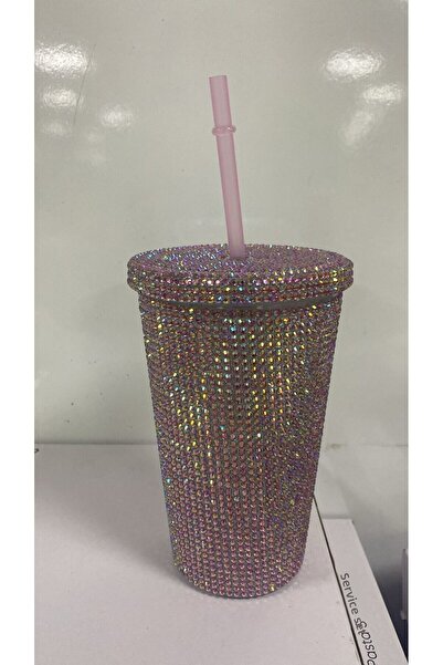 Lila Homes Bright Stone Glass with Straw 500 ml
