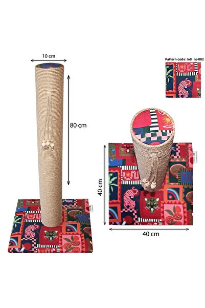 nijiartdesign 80 cm Colorful Patterned Premium Cat Scratching Board Soft Coated Floor Friendly Base with Sponge