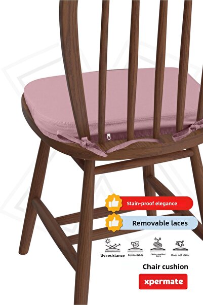 XPERMATE 2 Pack Standardfit Oval Chair Cushion with Zipper Washable Water and Oil Repellent 42X42X5 Pink