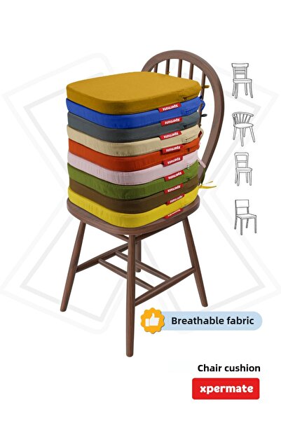 XPERMATE 6pcs Oval Chair Cushion Zippered Washable Water And Oil Repellent 42x42x5 Green Standartfıt