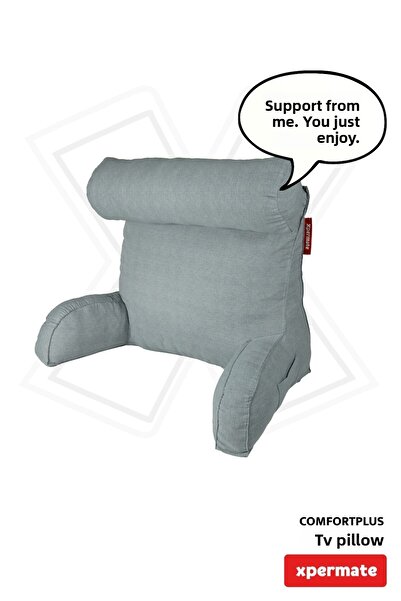 XPERMATE Anthracite Comfortplus Tv Pillow - Sleeves, Back Support and Triangular Pillow