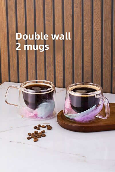 Perotti 16797 Double Feather Double Wall Mug 2 Pieces 200 ml