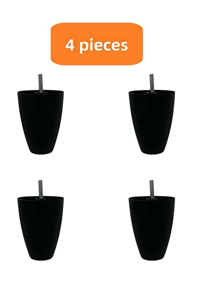 HOMDEP Canapea Fotoliu Unitate TV Consolă Upgrade Model Adalya Picioare Plastic 10 Cm Culoare Negru 4 Buc