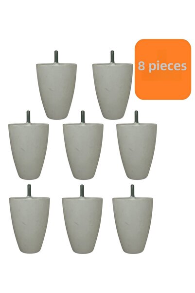 HOMDEP Sofa Armchair Tv Unit Console Upgrade Adalya Model Plastic Leg 10 cm White Color 8 Pieces