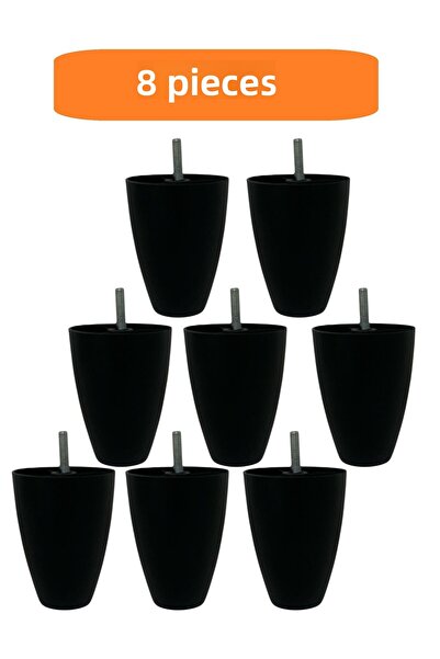 HOMDEP Canapea Fotoliu Unitate TV Consolă Upgrade Model Adalya Picioare Plastic 10 Cm Culoare Negru 8 Buc