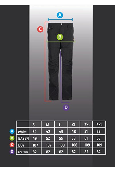 Selçuklu Plus بنطال سوفتشيل مقاوم للماء والرياح مع جيوب