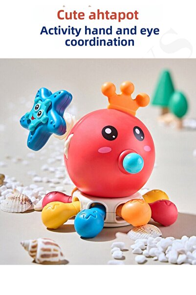 kosetoys Cute Octopus Multifunctional Baby Toy Red