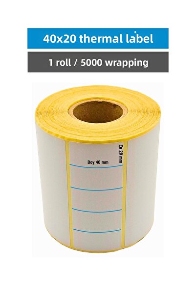 Küresel Etiket Barkod ملصق حراري 40 × 20 مم |   1 لفة |   5000 لف |   بدون شريط |   الشحن والخدمات اللوجستية والمستودعات |   لاصق