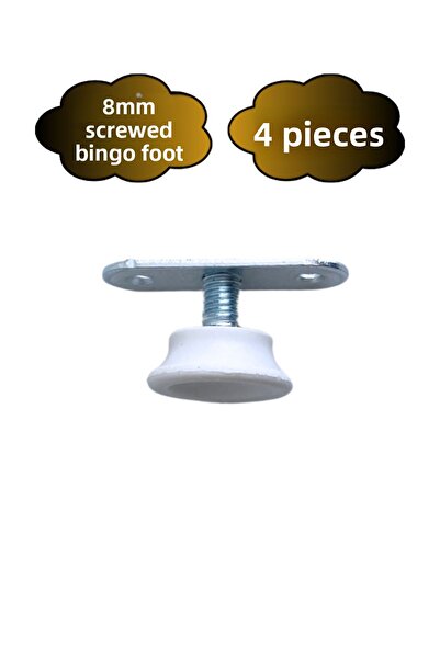 DSYapıAksesuar Picior reglabil alb pentru masă Bingo, cu șurub de 8 mm (4 BUC...