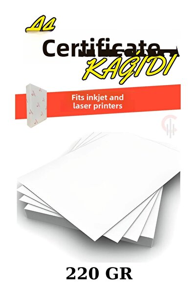 ÇÖZÜM KAĞIT ورق شهادة A4 - خرطوشة سميكة، حبر، مناسب لجميع الطابعات 100 قطعة 2...
