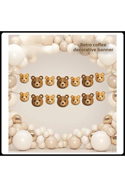 kidspartim Banner decorativ retro drăguț urs tăiat special 2 metri