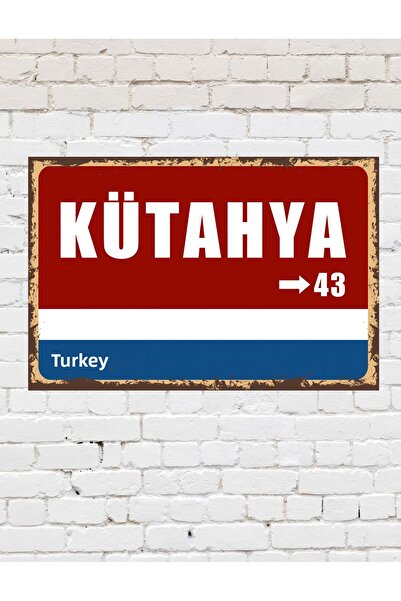 TABLOX Kütahya 43 Placă decorativă pentru oraș Tablou retro MDF Pictură din l...