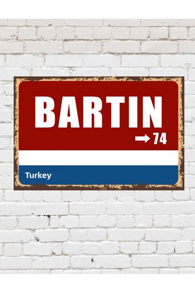 TABLOX Bartin 74 Placă decorativă oraș pictură retro MDF pictură din lemn Sem...