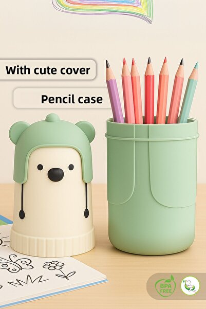 Meleni Baby حامل أقلام على شكل شخصية لطيفة - حافظة أقلام منظمة، صندوق تخزين م...