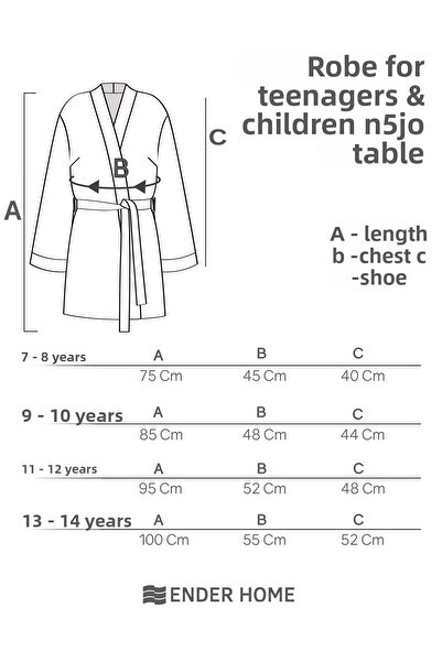 Ender Home Παιδικό μπουρνούζι Νεανικό μπουρνούζι Μπουρνούζι με κουκούλα Unisex από βαμβάκι