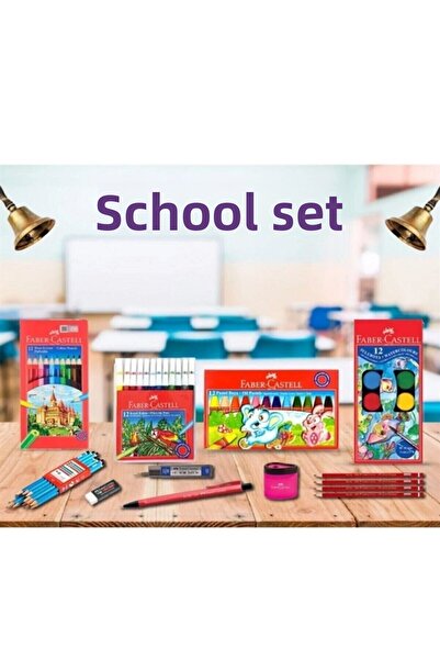 Faber Castel مجموعة مدرسية فابر كاستل 12 قطعة طلاء جاف + قلم شعر + قلم رصاص +...