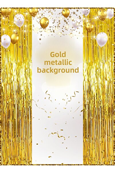 BatıDoğu Gold Metallized Tassel Backdrop 100*200 cm
