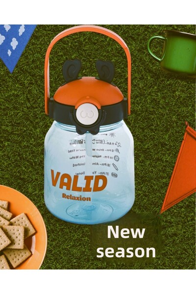 Relaxion هدية، زجاجة مياه/زجاجة مياه فاخرة مستوردة باللون الأخضر والبرتقالي 1100 مل (446)