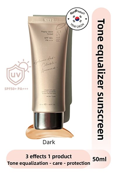 RESH LAB ملمع لؤلؤي ملون SPF50+ PA+++ - داكن