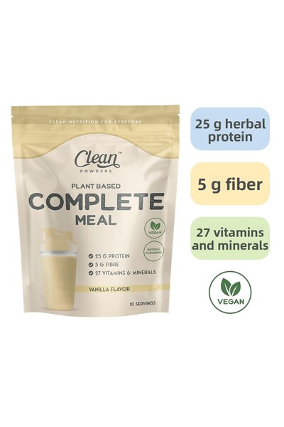 Clean Powders مسحوق الوجبة النباتية (وجبة كاملة نباتية) 600 جرام - فانيليا