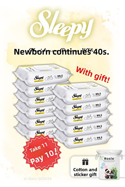 Sleepy منشفة العناية بالطفل اشتري 11 واحصل على 10 مع هدية من القطن الوردي