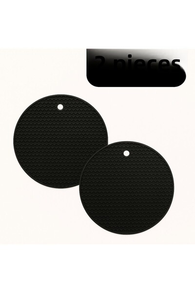 VİALEX VIALEX Σετ 2 Στρογγυλές Παντόφλες Σιλικόνης - Μαύρες