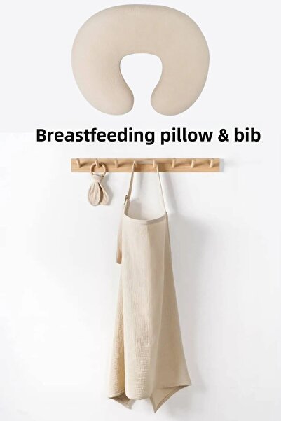 TEGA 100% Cotton Set of 2 Breastfeeding Pillow and Cover - Organic Muslin Fab...