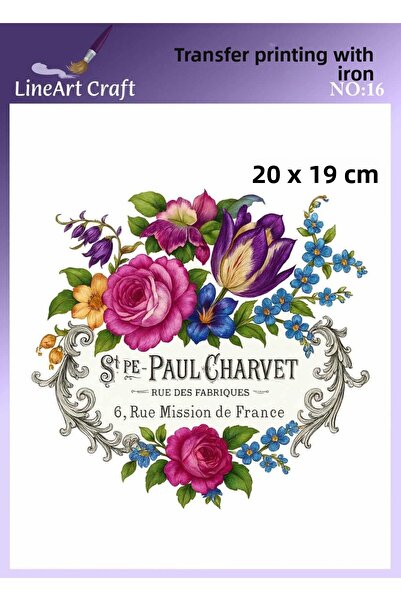 LİNEART طباعة نقل بالكي ونقل القماش رقم: KMŞ16-18x20cm