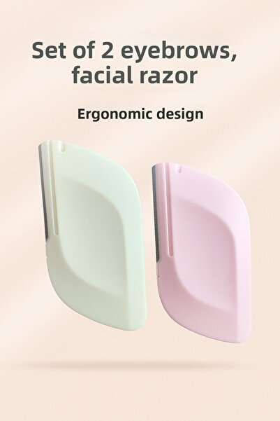 mirenza cosmetic Pachet de 2 aparate de ras pentru sprâncene și față – aparat de ras pentru îndepărtarea și modelarea părului