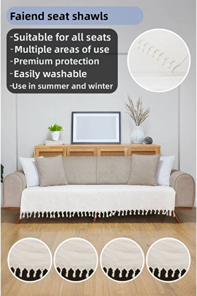 coverbox Seat Cover 115X210 cm Sofa Sofa Bed Duvan Armchair Cover Cotton Washable Plain Shawl