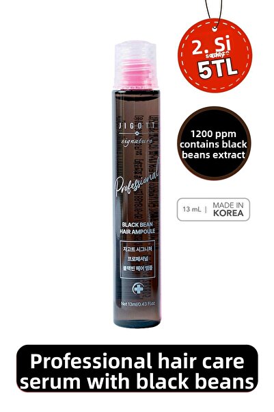 Jigott Jigott Black Bean Hair Ampoule - 13 ml Moisturizing Nourishing Hair Care Serum Containing Black Beans
