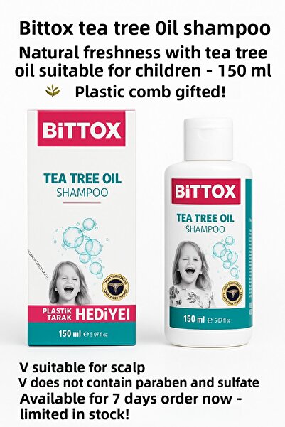 Bittox شامبو لقاح الشعر والخل 150 مل حجم كبير للأطفال والكبار