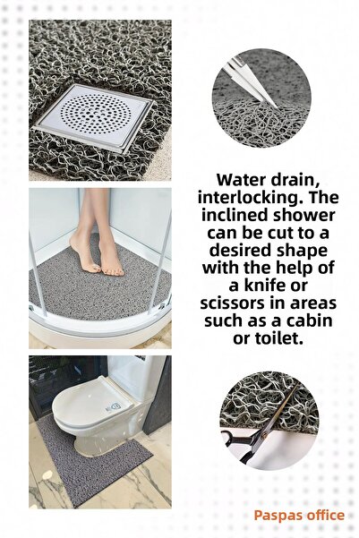 Paspas Yap Bath Mat Shower Cabin Mat Does Not Splash Water Mat Non-Slip Mat (90X90 cm)