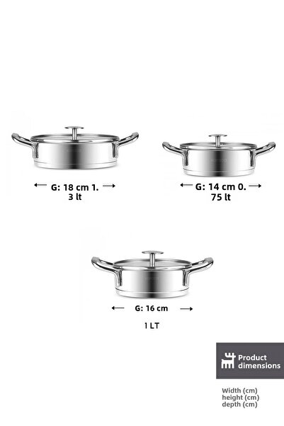 Karaca Vapor New - 6-Piece Saucepan Steel Pot Set with Induction Base