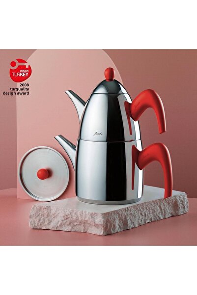 Jumbo 6500 إبريق شاي بقاعدة حثية حمراء