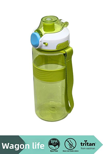 Vagonlife مجموعة جديدة سعة 800 مل من زجاجة مياه تريتان مريحة مع غطاء قفل وحزا...