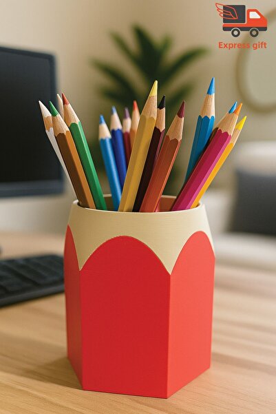 expres hediye حامل أقلام بتصميم، حامل أقلام على شكل قلم، علبة أقلام،