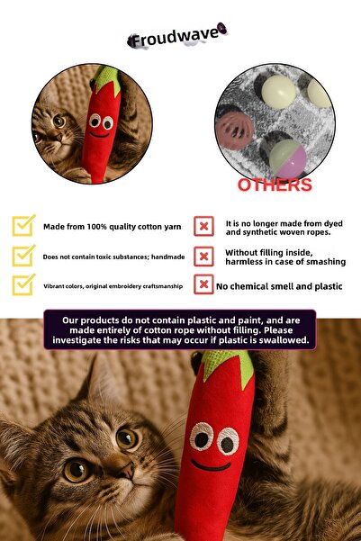 Proud Wave Sound Cat Toy Rustling Catnip Matatabi Powdered Non-Filled Pepper Toy