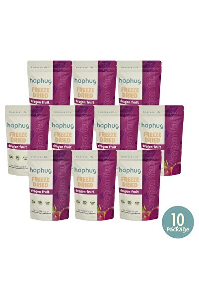 HapHug 10 Pack Freeze Dried Dragon Fruit - Freeze Dried Dragon Fruit 20g X 10